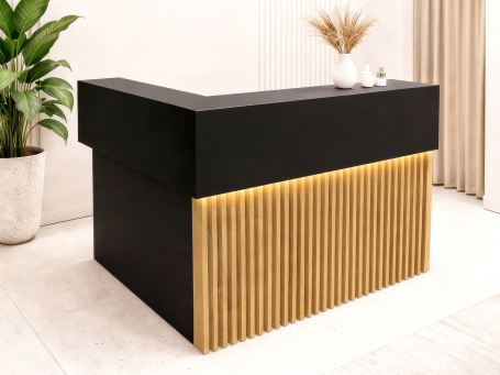 Moderner Empfangstresen für Friseursalon im minimalistischen Design