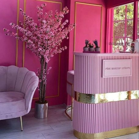 Empfangstresen Kosmetikstudio Empfangstheke Rosa