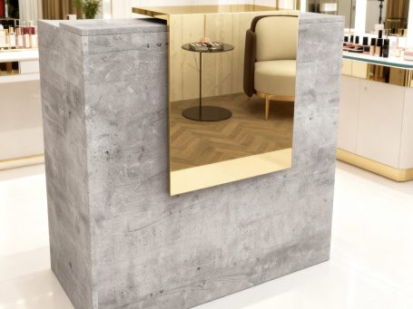 Elegante Empfangstheke für Friseur mit LED Beleuchtung